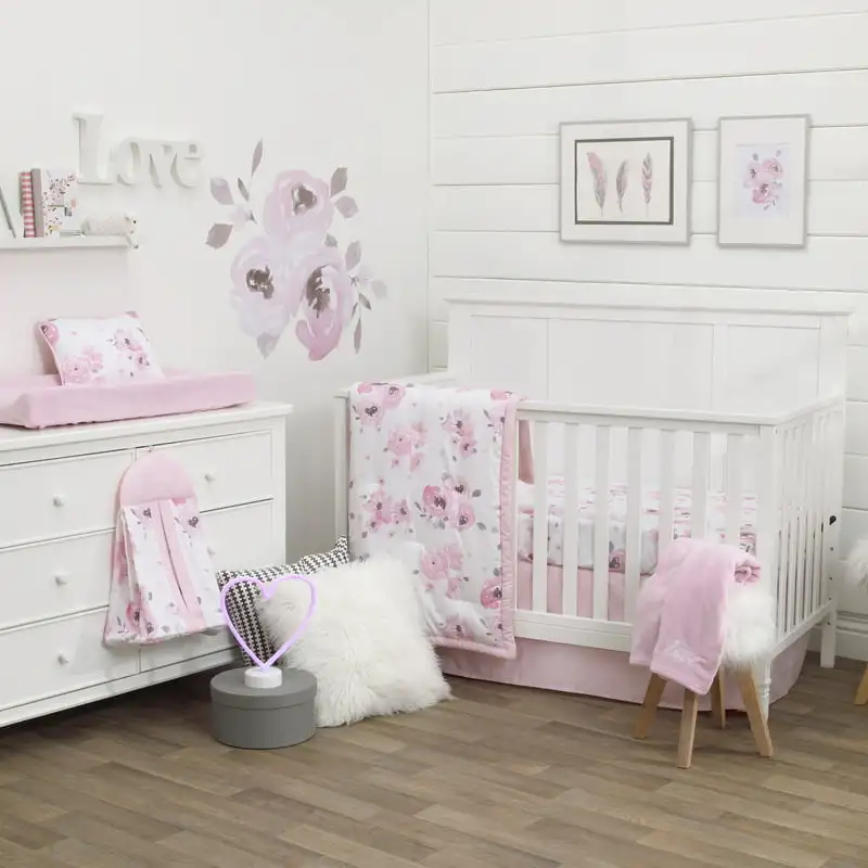 Dreamer Watercolor Floral 8pc Crib Bedding Set, Pink, Gray, Roses, Girl Nursery
Dreamer Watercolor Floral 8pc Crib Bedding Set, Pink, Gray, Roses, Girl Nursery