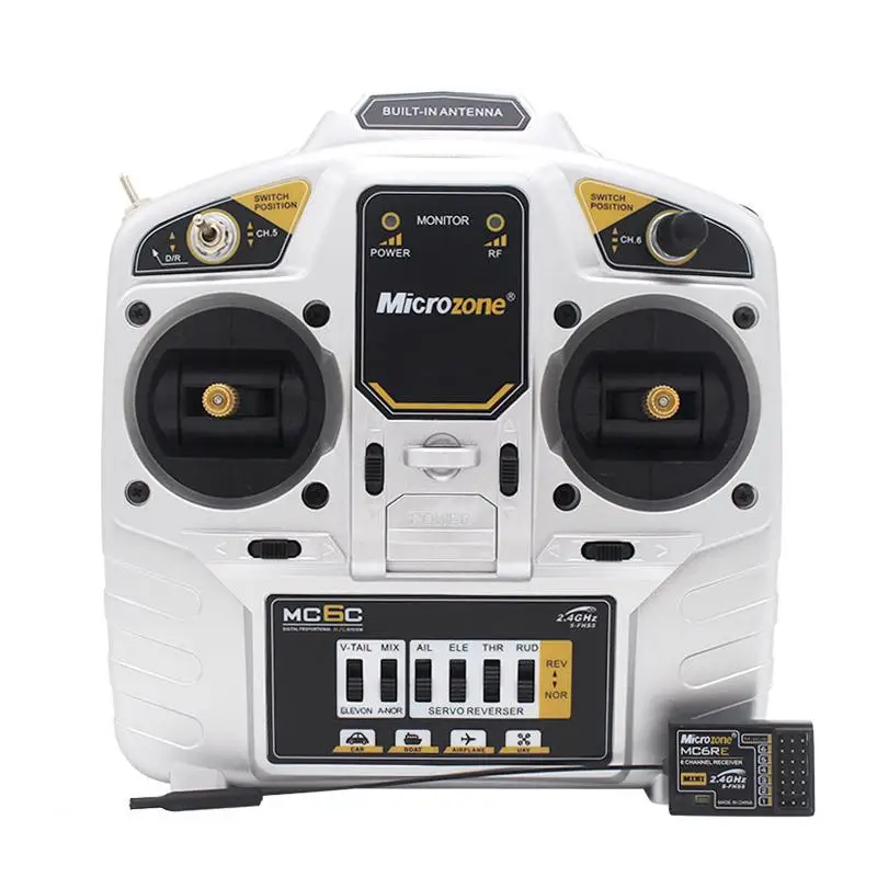 Microzone MC6C 2.4g 6ch Controller Transmitter Receiver Radio System For Rc Airplane Drone Multirotor Helicopter Car Boat
Microzone MC6C 2.4g 6ch Controller Transmitter Receiver Radio System For Rc Airplane Drone Multirotor Helicopter Car Boat