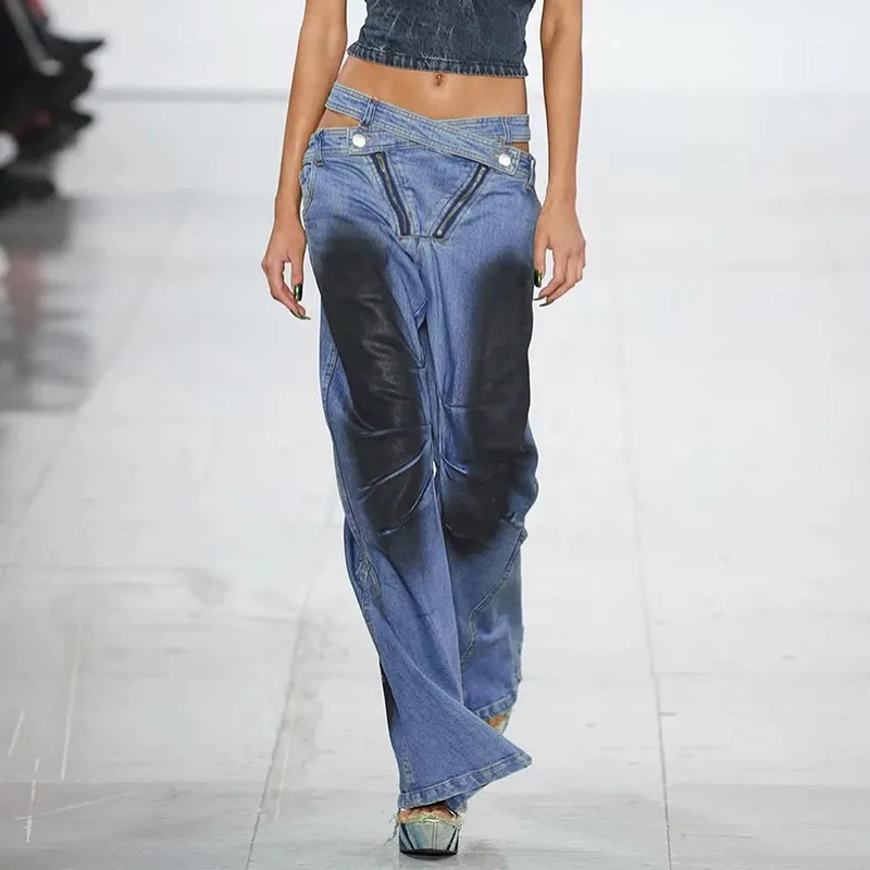 Y2k Jeans Female 2023 Low Waist Double Zipper Fly Denim Blue Pants Personalized Hollow Out Ladies Casual Bottoms Dropshipping
Y2k Jeans Female 2023 Low Waist Double Zipper Fly Denim Blue Pants Personalized Hollow Out Ladies Casual Bottoms Dropshipping