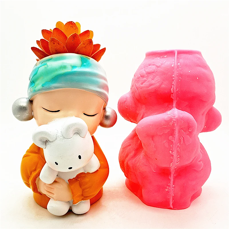 Silicone mold 2023 Creative lovely girl holding bear meat flowerpot resin gypsum candle concrete crystal drop glue mold DIY
Silicone mold 2023 Creative lovely girl holding bear meat flowerpot resin gypsum candle concrete crystal drop glue mold DIY