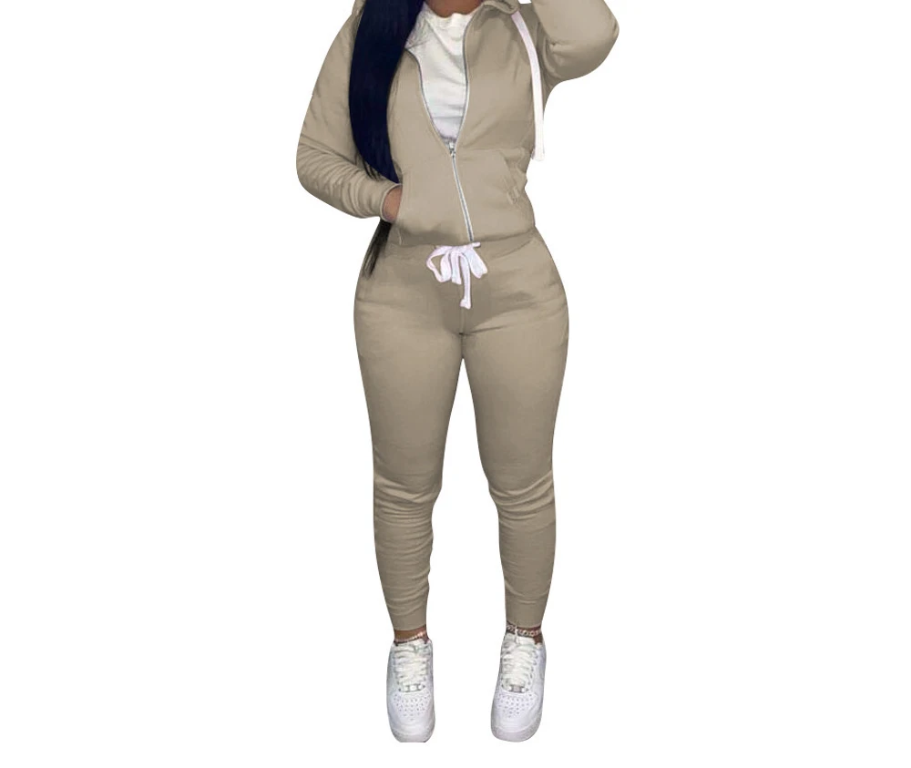 Hooides Tracksuit Women 2022 Spring Autumn Solid Slim Hooded Zip Up Warm Jacket Tops + Drawstring Long Pants Two Piece Set
Hooides Tracksuit Women 2022 Spring Autumn Solid Slim Hooded Zip Up Warm Jacket Tops + Drawstring Long Pants Two Piece Set