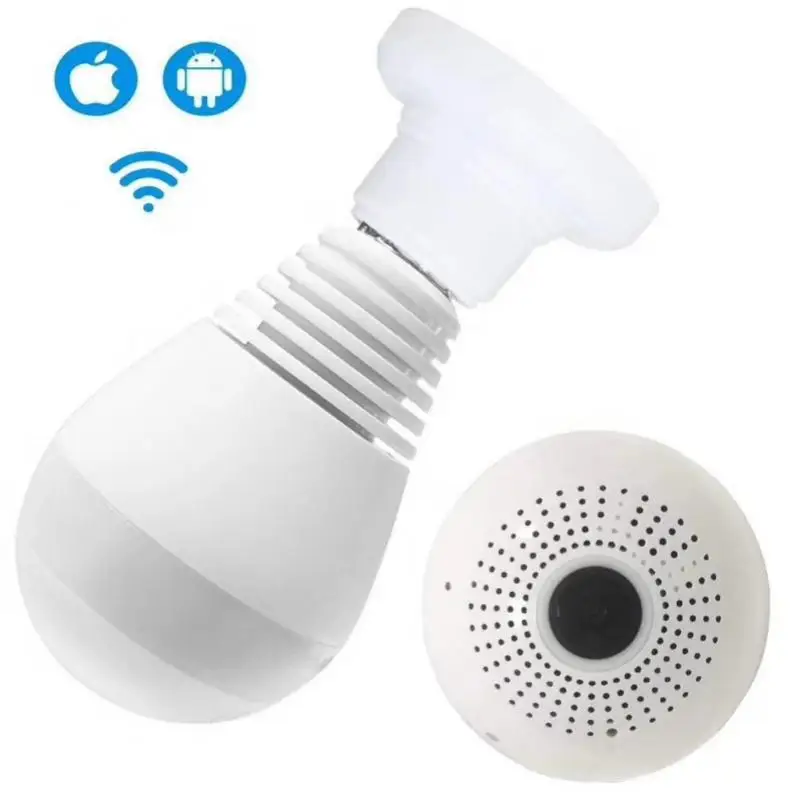 Hot Sale 360 Degree LED Light 1080P Wireless Panoramic Home Security WiFi Fisheye Bulb Lamp IP Camera Two Ways Audio E27 Cam
Hot Sale 360 Degree LED Light 1080P Wireless Panoramic Home Security WiFi Fisheye Bulb Lamp IP Camera Two Ways Audio E27 Cam