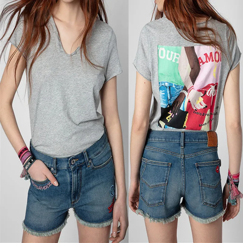 New Arrival Summer Woman Tshirts New Zadig Cotton Tshirts Letters Print T Shirt for Women Casual Tees Women Tshirts Zv
New Arrival Summer Woman Tshirts New Zadig Cotton Tshirts Letters Print T Shirt for Women Casual Tees Women Tshirts Zv
