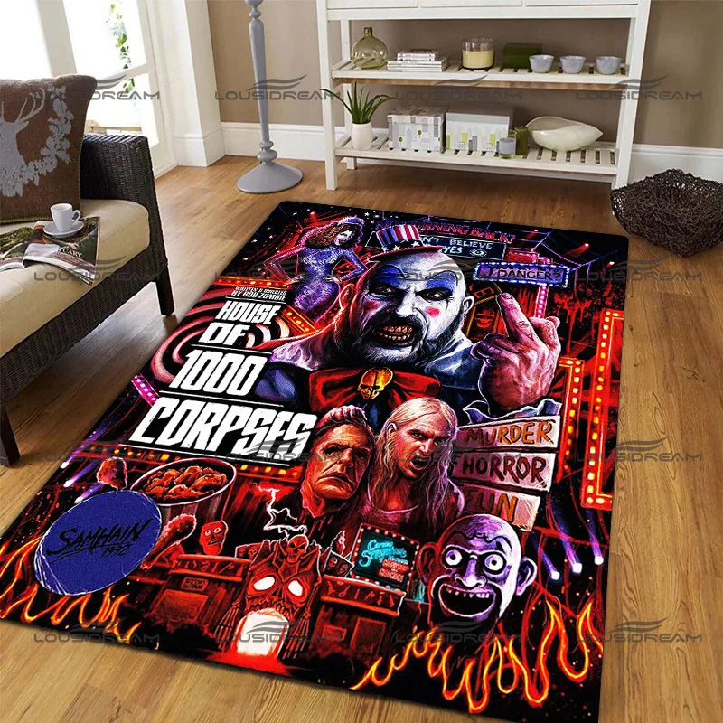 Horror Movie House of 1000 Corpses Carpet Square Flannel Captain Spaulding Rugs Modern Home Living Room Floor Mats Bedroom Rugs 
Horror Movie House of 1000 Corpses Carpet Square Flannel Captain Spaulding Rugs Modern Home Living Room Floor Mats Bedroom Rugs