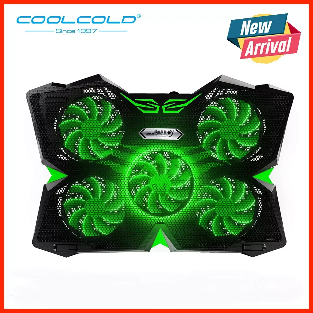 COOLCOLD Gaming Laptop Cooler Cooling Pad with 5 LED Fans for 12-17 Laptop 
COOLCOLD Gaming Laptop Cooler Cooling Pad with 5 LED Fans for 12-17 Laptop