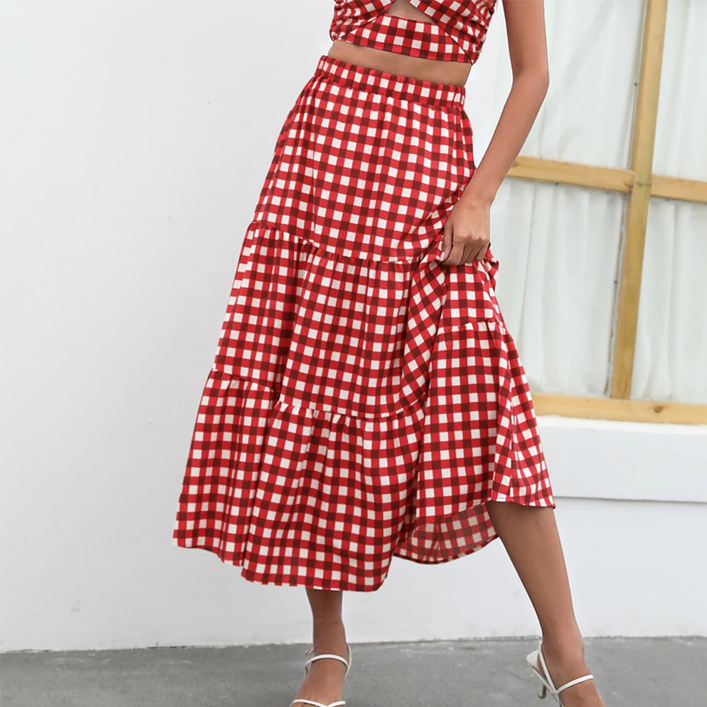 Womens Plaid Long Skirt Ladies High Waist Beach Holiday Swing Dress Casual Skirts
Womens Plaid Long Skirt Ladies High Waist Beach Holiday Swing Dress Casual Skirts