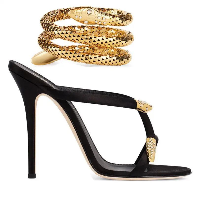Crystal Summer Opne Toe Sexy Sandal Gold Snake Pattern Thin Heels Dress Shoe Runway Cutouts Gladiator Sandal Party Women Shoes
Crystal Summer Opne Toe Sexy Sandal Gold Snake Pattern Thin Heels Dress Shoe Runway Cutouts Gladiator Sandal Party Women Shoes