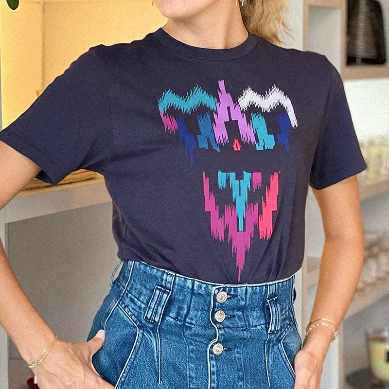 Contrast Printing T-shirt Summer Women New Round Neckline Short Sleeves Tees Shirts Casual Vintage Female Chic Tshirts Tops
Contrast Printing T-shirt Summer Women New Round Neckline Short Sleeves Tees Shirts Casual Vintage Female Chic Tshirts Tops
