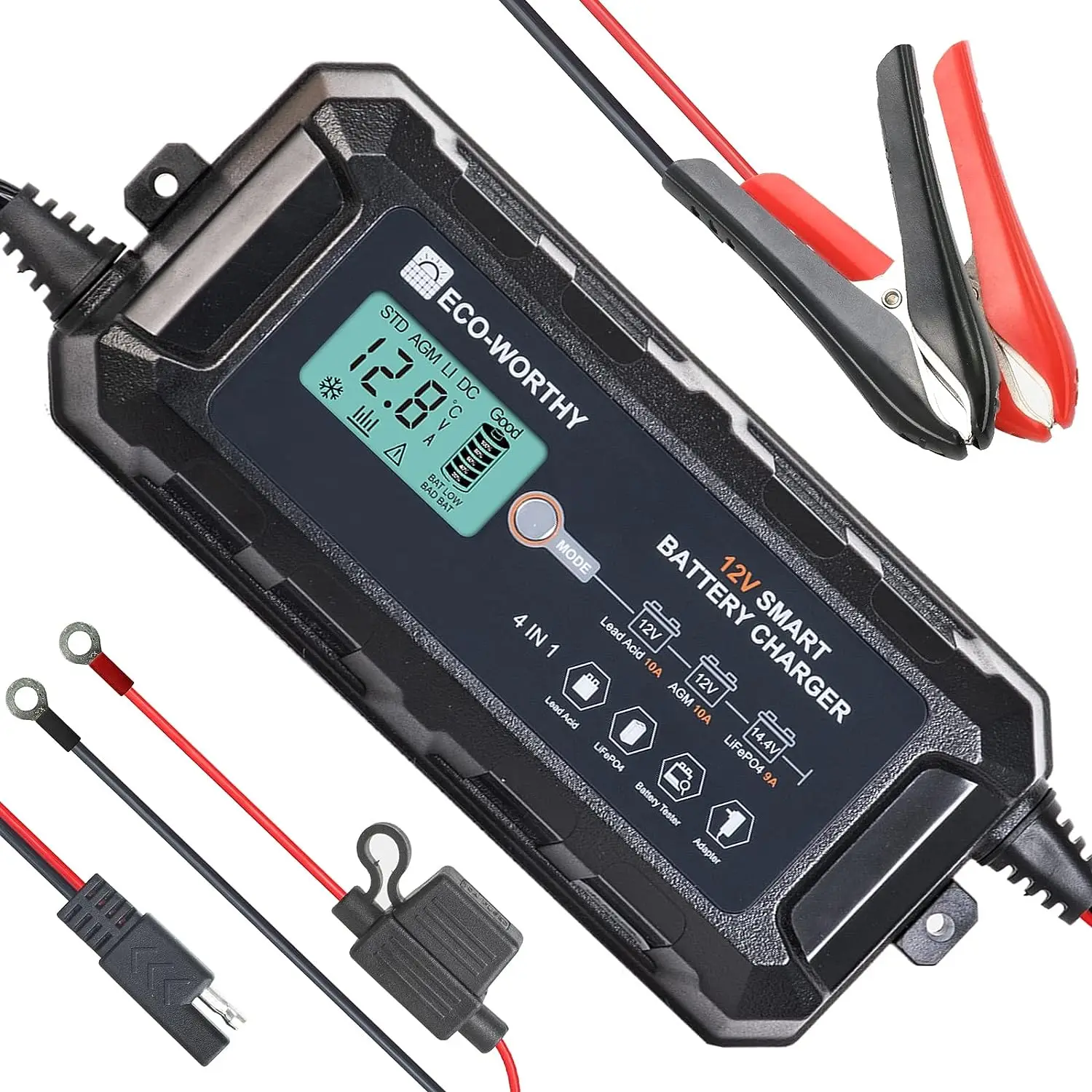 12V Smart Fully Automatic Battery Charger Maintainer Trickle Charger for Lead Acid LiFePO4 Battery Car Motorcycle Marine
12V Smart Fully Automatic Battery Charger Maintainer Trickle Charger for Lead Acid LiFePO4 Battery Car Motorcycle Marine