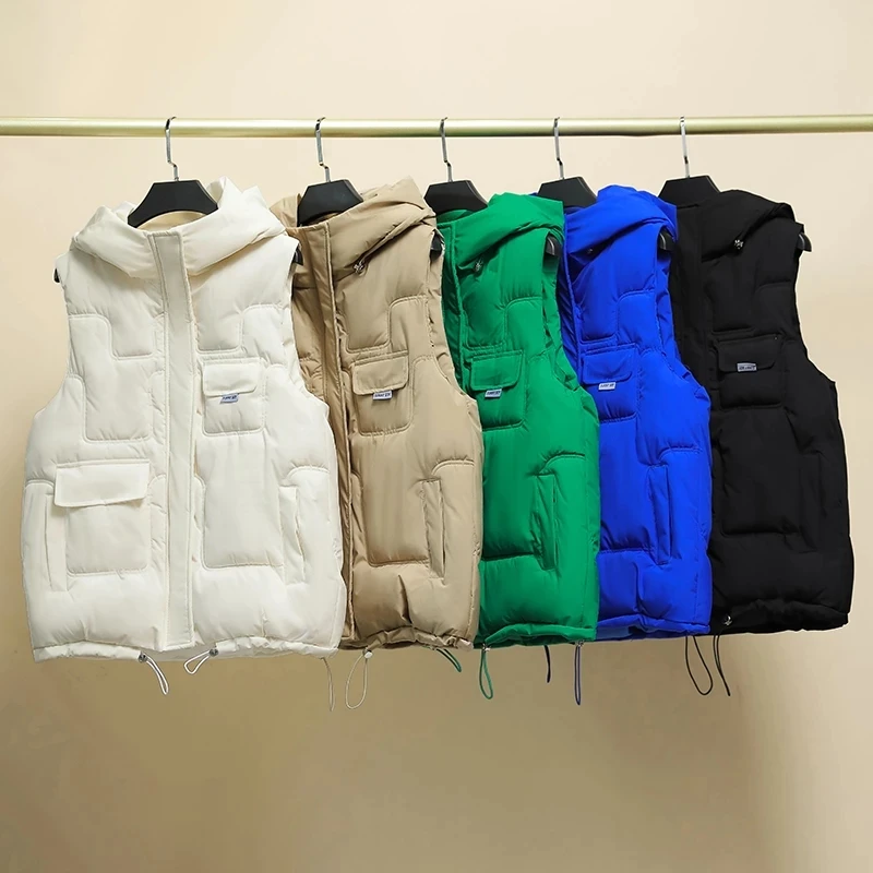 New Autumn Winter Women Solid Loose Vest Drawstring Stand Collar Cotton Vest Jacket Cotton Padded Women Windproof Warm Waistcoat
New Autumn Winter Women Solid Loose Vest Drawstring Stand Collar Cotton Vest Jacket Cotton Padded Women Windproof Warm Waistcoat