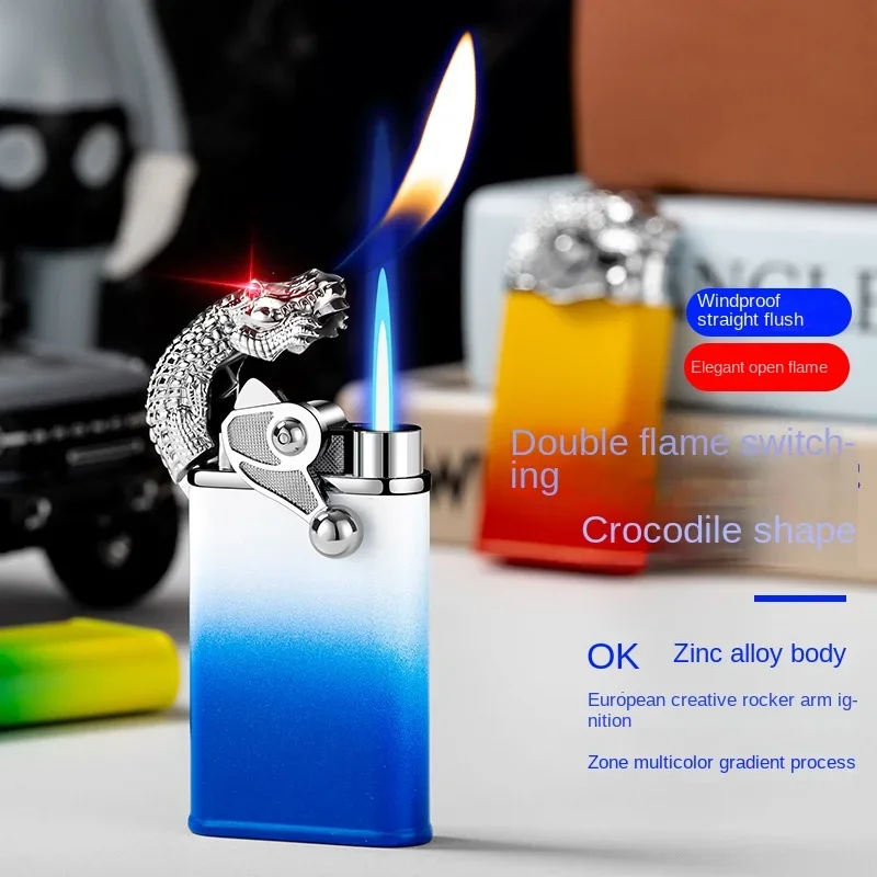 Online celebrity crocodile double-fire lighter goes straight to the open flame to switch the cigarette lighter.
Online celebrity crocodile double-fire lighter goes straight to the open flame to switch the cigarette lighter.