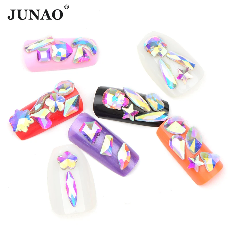 JUNAO 50Pcs Glitter Crystal AB Glass Rhinestones Flat Back Strass Gems Non Hotfix Diamonds Nail Art Stone For Decorations
JUNAO 50Pcs Glitter Crystal AB Glass Rhinestones Flat Back Strass Gems Non Hotfix Diamonds Nail Art Stone For Decorations