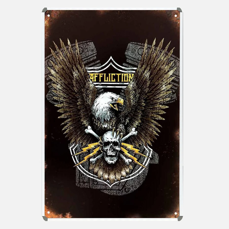 Vintage Metal Signs Animal Eagle and Skeleton Retro Classic Tin Signs Wall Art Home Decor Bar Pub Club Man Cave Wall Decoration
Vintage Metal Signs Animal Eagle and Skeleton Retro Classic Tin Signs Wall Art Home Decor Bar Pub Club Man Cave Wall Decoration