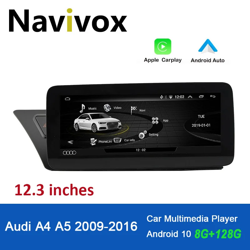 Navivox 8G + 128G Автомобильный мультимедийный экран, видеоплеер 12,3 дюймов, радио для Audi A4 A5 A5L B8, беспроводной Carplay GPS Navi Wifi Bluetooth HD
Navivox 8G + 128G Автомобильный мультимедийный экран, видеоплеер 12,3 дюймов, радио для Audi A4 A5 A5L B8, беспроводной Carplay GPS Navi Wifi Bluetooth HD