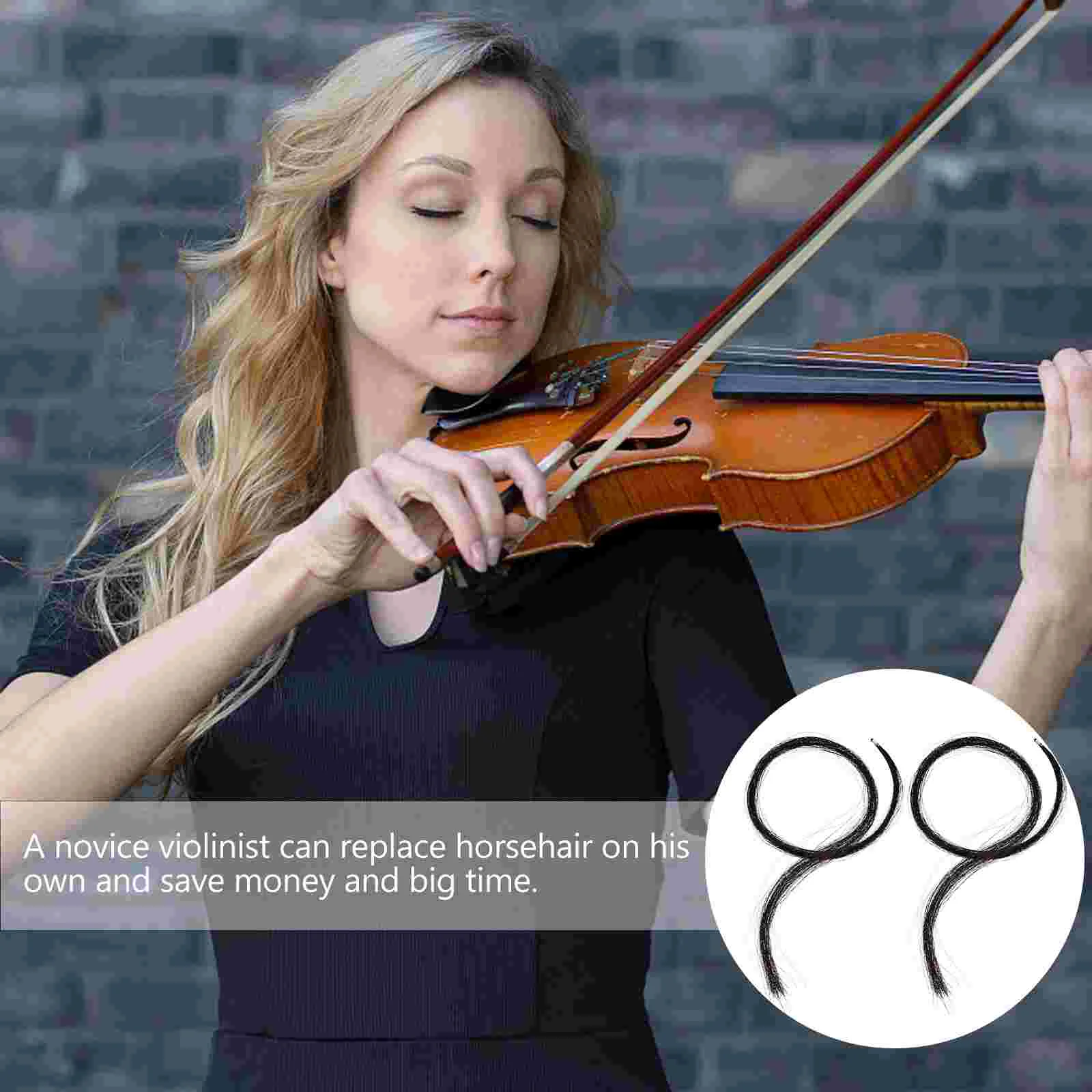 2 Hanks Professional Violin Bow Hair Black Horse Tail Hair for Repairing Violin
2 Hanks Professional Violin Bow Hair Black Horse Tail Hair for Repairing Violin