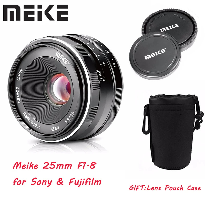 Meike 25mm F1.8 Camera Lens Wide Angle Manual Focus Prime Lens APS-C For Fuji X-mount / For Sony E Mount Camera Fixed Lens
Meike 25mm F1.8 Camera Lens Wide Angle Manual Focus Prime Lens APS-C For Fuji X-mount / For Sony E Mount Camera Fixed Lens
