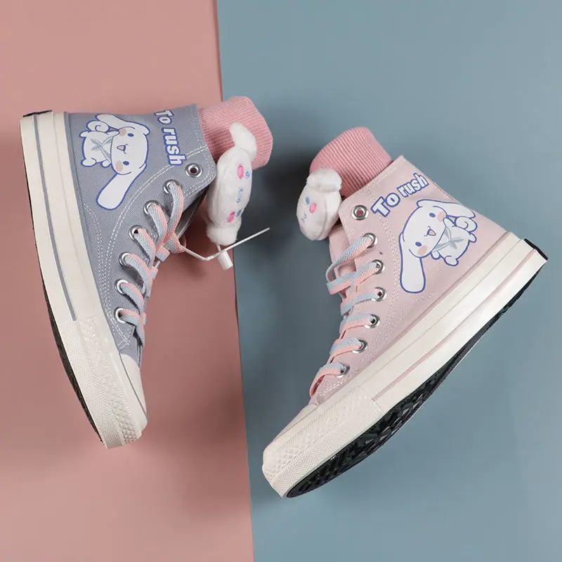 Kawaii HelloKitty Canvas Shoes Autumn Cartoon Cinnamoroll Student High-top Outdoor Casual Shoes Cute Girls All-match Flat Shoes
Kawaii HelloKitty Canvas Shoes Autumn Cartoon Cinnamoroll Student High-top Outdoor Casual Shoes Cute Girls All-match Flat Shoes
