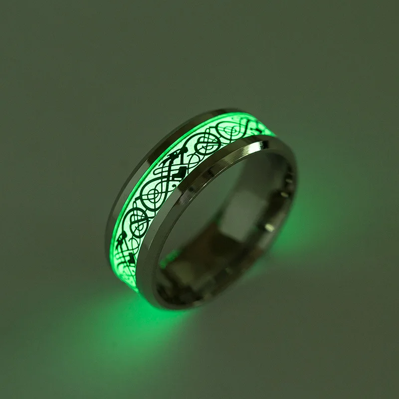 Titanium Steel Jewelry Wholesale Luminous Dragon Ring New Fluorescent High Quality Men's Personality Ring Simple Jewelry
Titanium Steel Jewelry Wholesale Luminous Dragon Ring New Fluorescent High Quality Men's Personality Ring Simple Jewelry