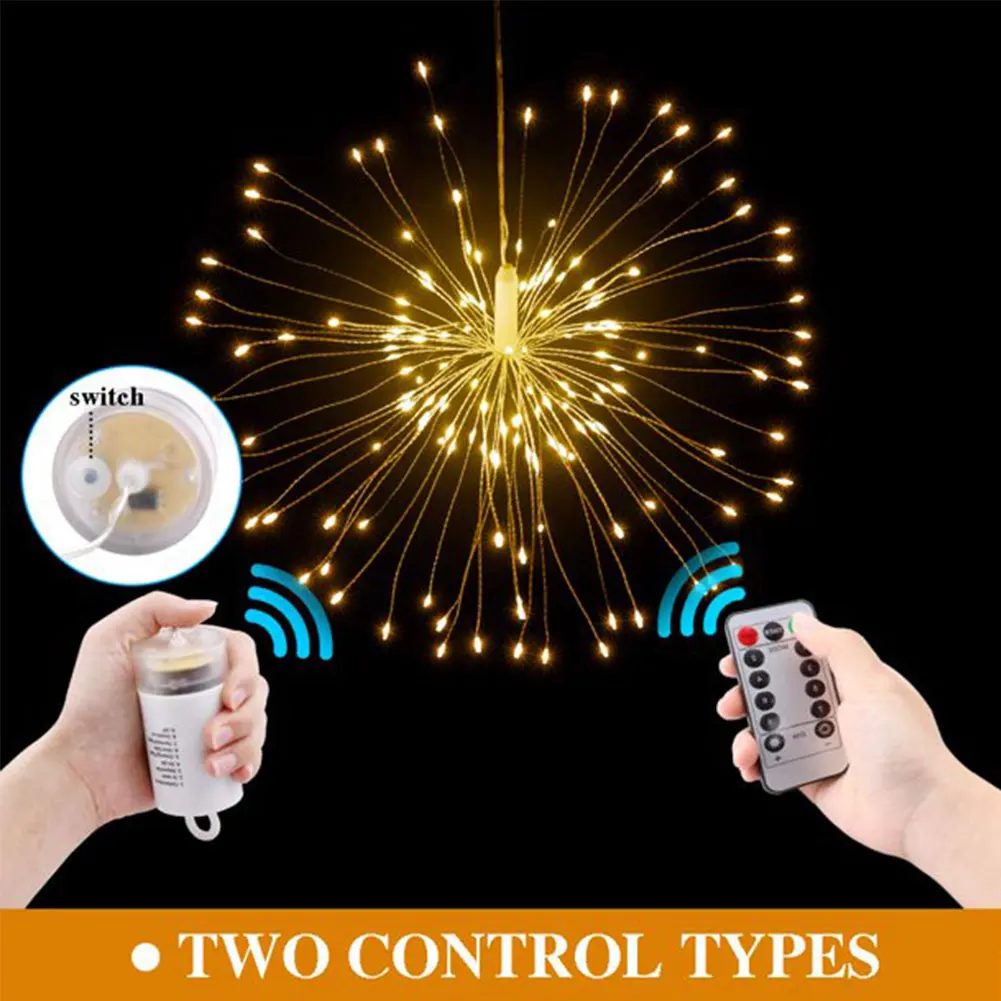 120 Leds 8 Modes Firework Fairy Lights With Remote Control Brightness Adjustable Waterproof Light String Garden Home Decor
120 Leds 8 Modes Firework Fairy Lights With Remote Control Brightness Adjustable Waterproof Light String Garden Home Decor