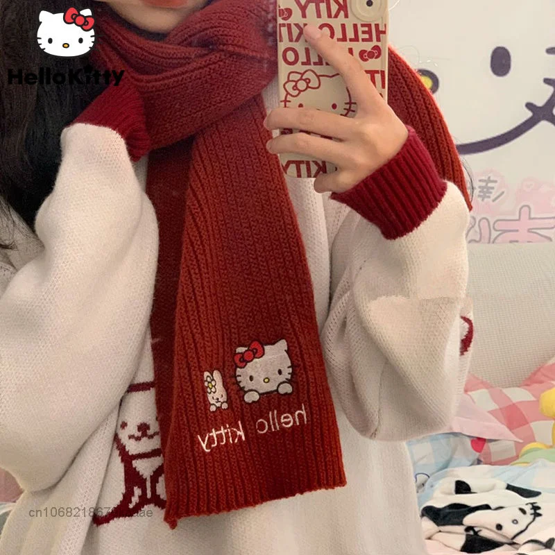 Sanrio Hello Kitty Knitted Scarf Y2k Girl Sweet Lovely Winter Warm Neckerchief Women Red Cartoon Embroidery Neck Bib Trend Shawl
Sanrio Hello Kitty Knitted Scarf Y2k Girl Sweet Lovely Winter Warm Neckerchief Women Red Cartoon Embroidery Neck Bib Trend Shawl