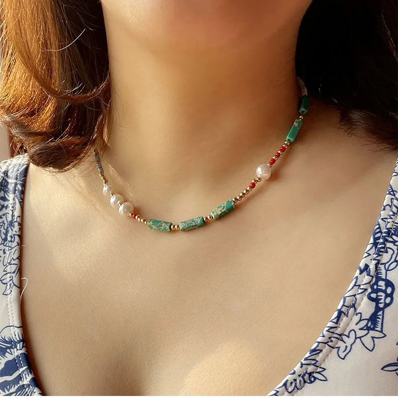 Green agate stone beads bohemia necklace for women holiday beach necklace outer banks handmade jewelry ethnic jewelry
Green agate stone beads bohemia necklace for women holiday beach necklace outer banks handmade jewelry ethnic jewelry