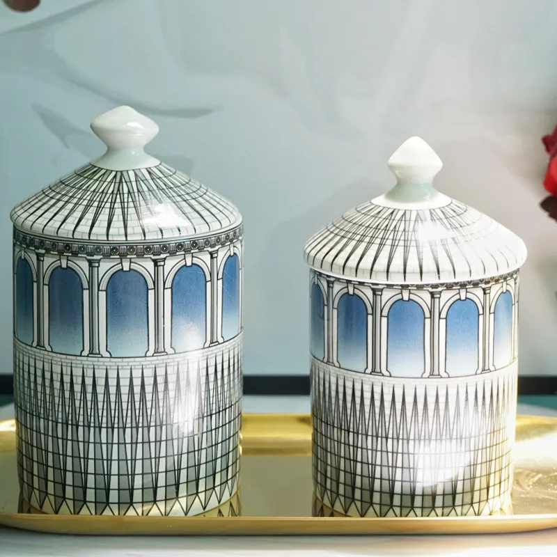 Castle scented candle jar Candle Holder Beauty Dressing Brush Pen Box with Lid Ceramic Storage Tin Flower and Bottle decoration
Castle scented candle jar Candle Holder Beauty Dressing Brush Pen Box with Lid Ceramic Storage Tin Flower and Bottle decoration