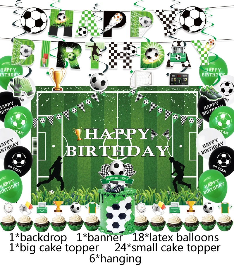 Theme Football World Cup Birthday Party Decoration Latex Balioon Photograph Backdrop Banner Cake Topper Baby Shower
Theme Football World Cup Birthday Party Decoration Latex Balioon Photograph Backdrop Banner Cake Topper Baby Shower