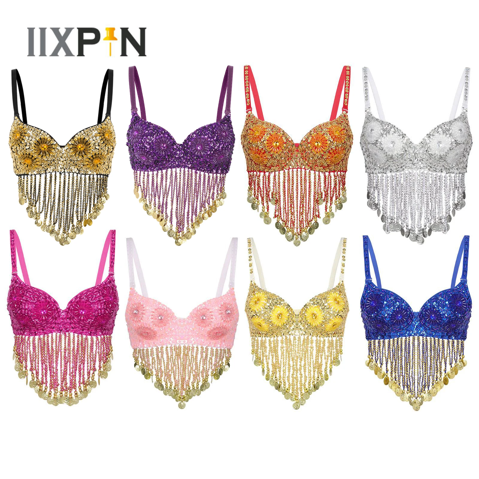 Womens Sexy Fringed Belly Dance Bra Top Beaded Sequined Tassel Underwire Bra for Samba Dancewear Rave Party Performance Costume
Womens Sexy Fringed Belly Dance Bra Top Beaded Sequined Tassel Underwire Bra for Samba Dancewear Rave Party Performance Costume