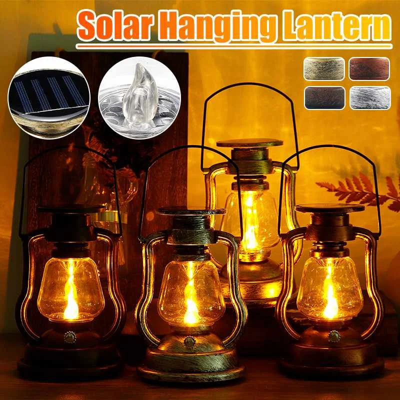 Vintage Solar Lantern Light Flame Candle Hanging Light LED Dimming Outdoor Lantern Stand Hanger Tent Fishing Lamp Camping Suppy
Vintage Solar Lantern Light Flame Candle Hanging Light LED Dimming Outdoor Lantern Stand Hanger Tent Fishing Lamp Camping Suppy