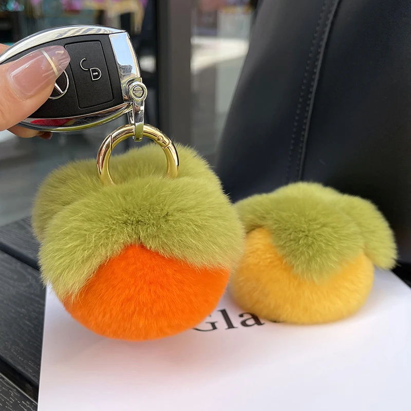 Real Rex Rabbit Hair Persimmon Car Keychain Pendant Ins Cute Plush Ball Bag Bag Ornament Birthday Gift
Real Rex Rabbit Hair Persimmon Car Keychain Pendant Ins Cute Plush Ball Bag Bag Ornament Birthday Gift