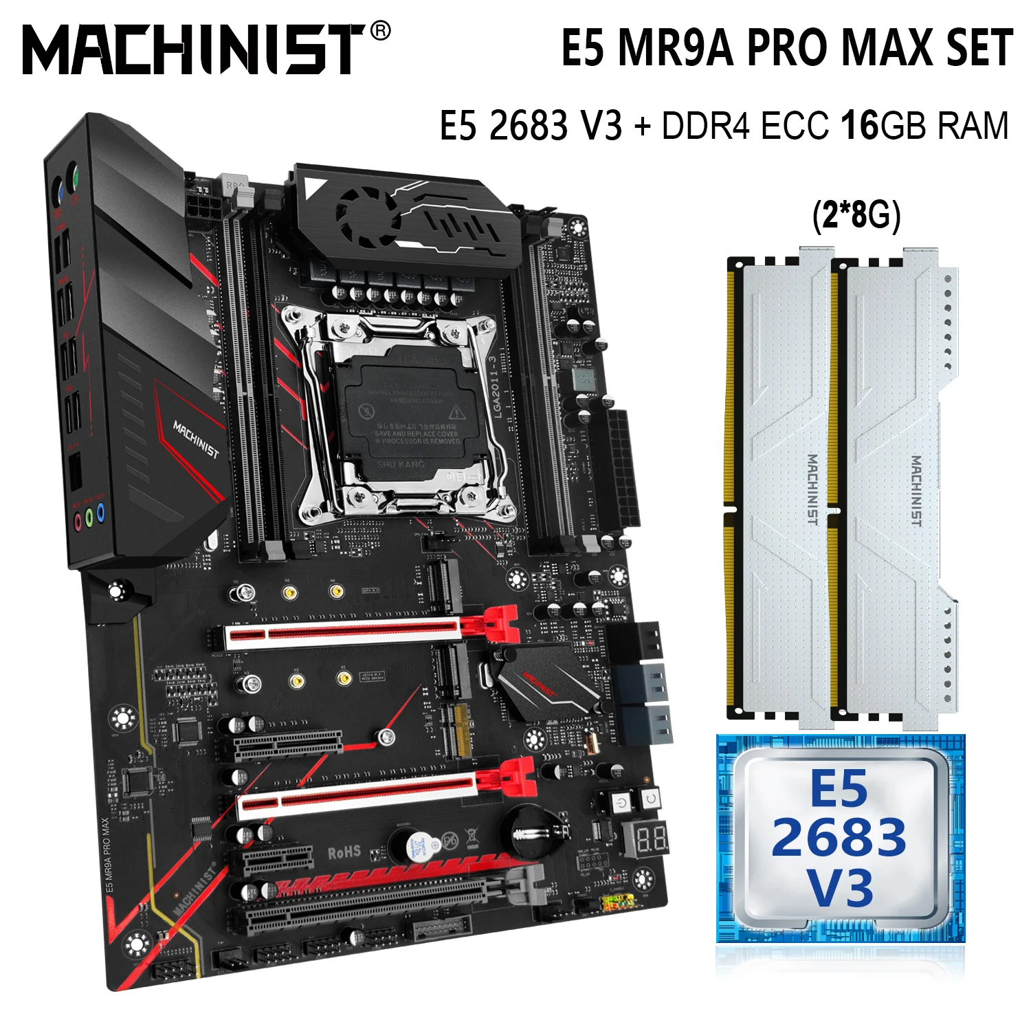 MACHINIST MR9A PRO MAX комплект материнской платы Combo с Xeon Kit E5 2683 V3 CPU 2x8 = 16 Гб DDR4 ECC RAM 2133 МГц Поддержка SSD M.2 Sata ATX
MACHINIST MR9A PRO MAX комплект материнской платы Combo с Xeon Kit E5 2683 V3 CPU 2x8 = 16 Гб DDR4 ECC RAM 2133 МГц Поддержка SSD M.2 Sata ATX