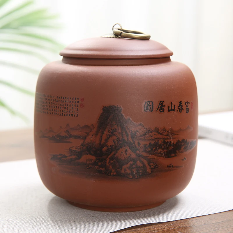 

Caddy Container Tea Box Organizer Storage Porcelain Tea Box Chinese Lid Case Small Loose Caja Para Te Tea Accessories WSW35XP