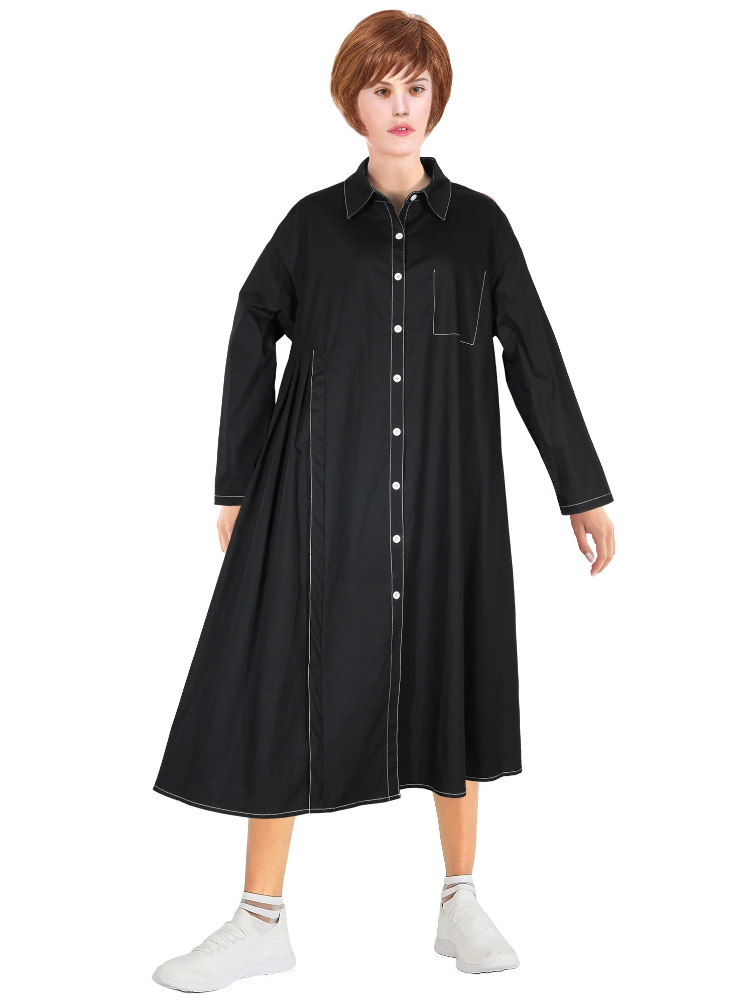Oversized Solid Dress Leisure Holiday Stylish Spring Autumn Women Causal Long Robe
Oversized Solid Dress Leisure Holiday Stylish Spring Autumn Women Causal Long Robe