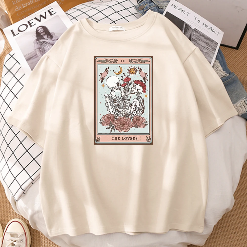 Skeleton Tarot Card The Lovers Vertical Perfect Ideas Printing Men Tee Shirt Fashion Street Personality Tops Man's T-Shirts
Skeleton Tarot Card The Lovers Vertical Perfect Ideas Printing Men Tee Shirt Fashion Street Personality Tops Man's T-Shirts