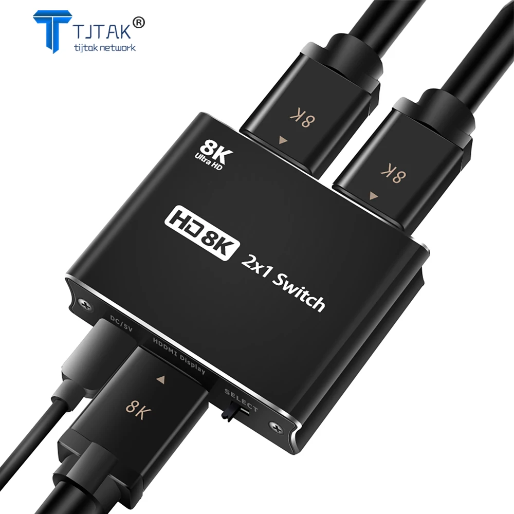 HDMI Ultra HD 8K 2.1 High Speed 48Gbps Directional Switch Only 2in 1out 8K@60Hz 4K@120Hz Converter Compatible with Xbox PS5
HDMI Ultra HD 8K 2.1 High Speed 48Gbps Directional Switch Only 2in 1out 8K@60Hz 4K@120Hz Converter Compatible with Xbox PS5
