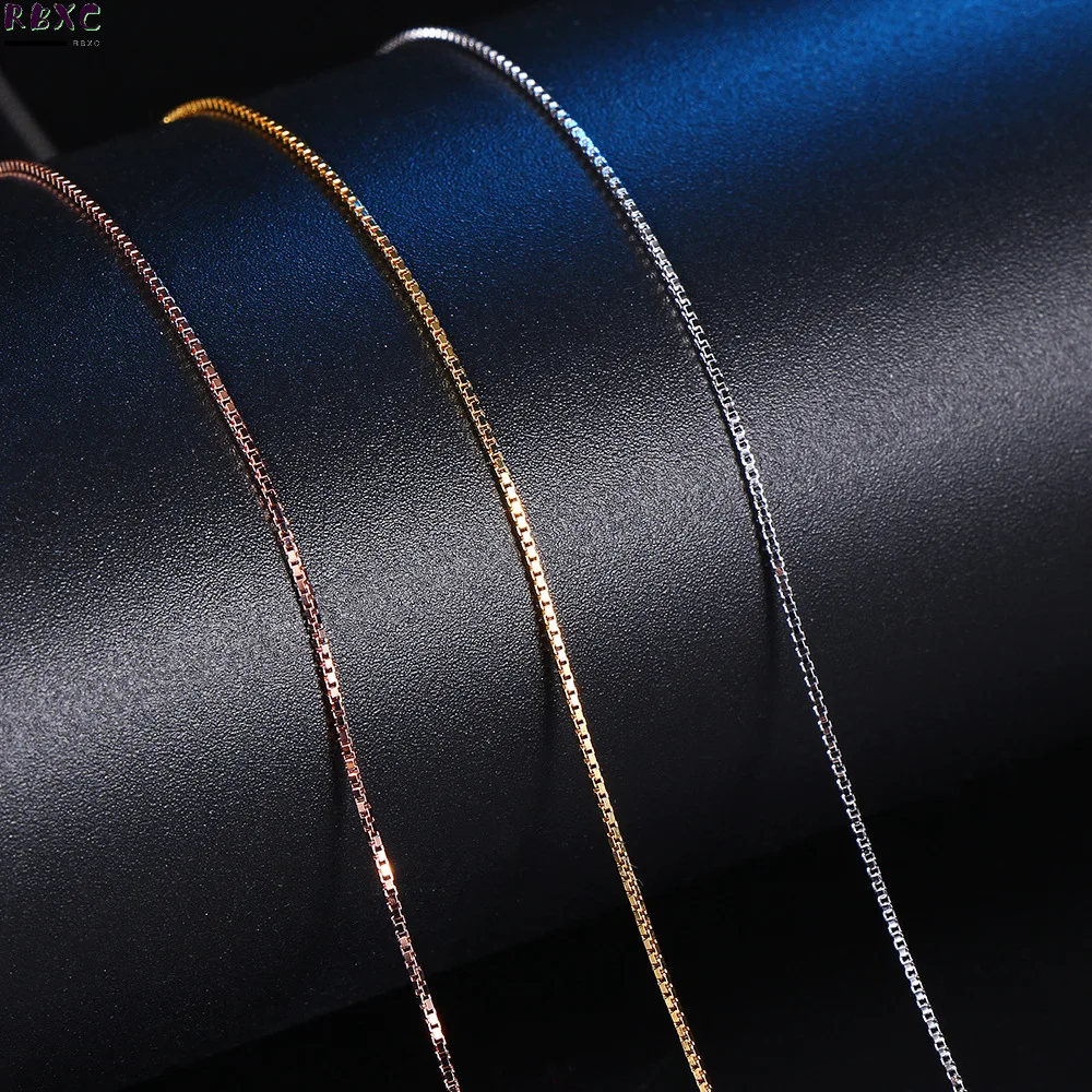 RBXC Genuine Tibetan Silver S925 Necklaces for Women White Gold/Rose Gold/Yellow Gold Box Chain Necklace for Pendant N002
RBXC Genuine Tibetan Silver S925 Necklaces for Women White Gold/Rose Gold/Yellow Gold Box Chain Necklace for Pendant N002