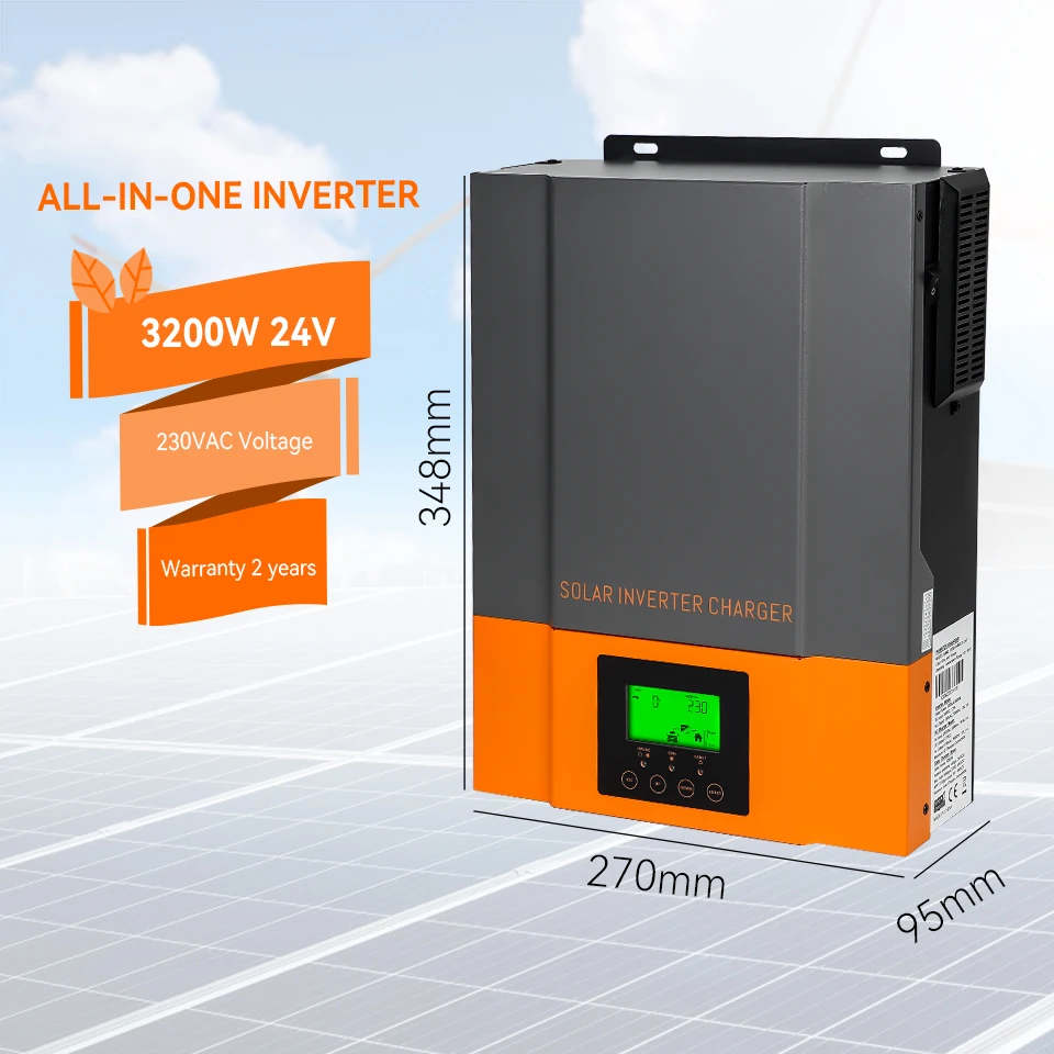 PowMr Single Phase 3.2KW 24V Solar Inverter Charger 220V 80A MPPT Charge Controller Inside 50Hz/60Hz Off-Grid Hybrid Inverter
PowMr Single Phase 3.2KW 24V Solar Inverter Charger 220V 80A MPPT Charge Controller Inside 50Hz/60Hz Off-Grid Hybrid Inverter