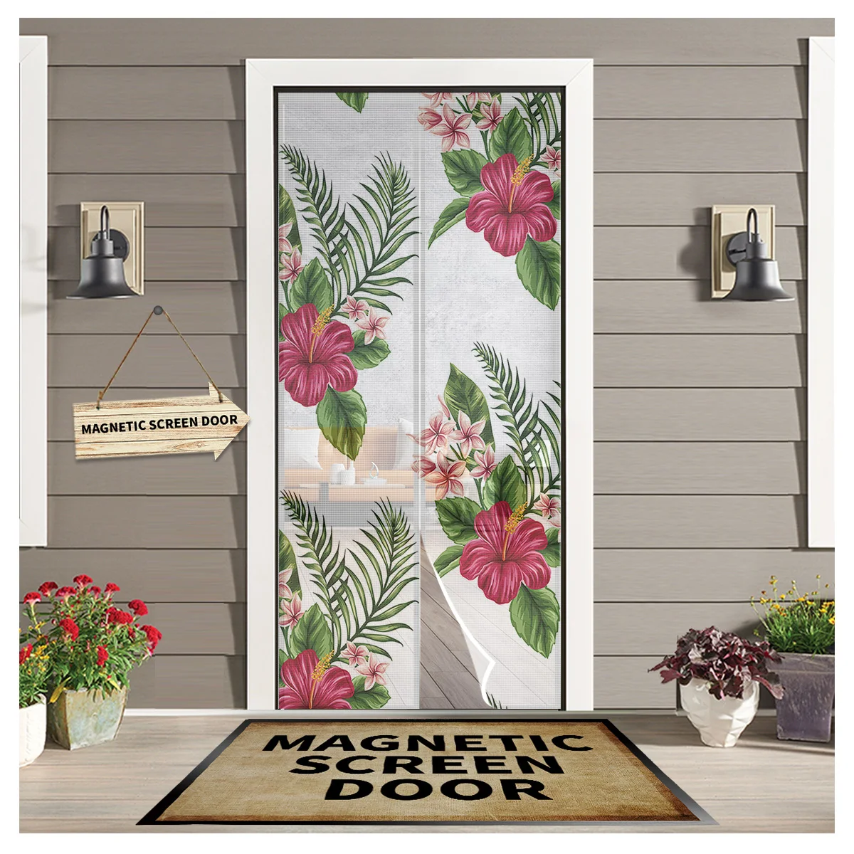 Tropical Leaves Watercolor Hibiscus Flower Magnetic Door Curtain Mosquito Net Magnetic Curtain Fly Insect Screen Mesh Curtain
Tropical Leaves Watercolor Hibiscus Flower Magnetic Door Curtain Mosquito Net Magnetic Curtain Fly Insect Screen Mesh Curtain