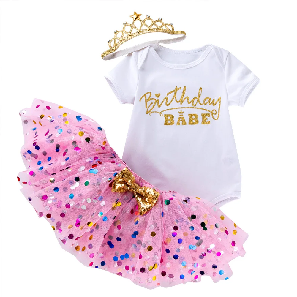 0-2T Baby Short Sleeve Birthday Princess Style Pink Crown Wave Dot Printed Tutu Skirt Mesh Puffy Skirt Set Wholesale costume
0-2T Baby Short Sleeve Birthday Princess Style Pink Crown Wave Dot Printed Tutu Skirt Mesh Puffy Skirt Set Wholesale costume