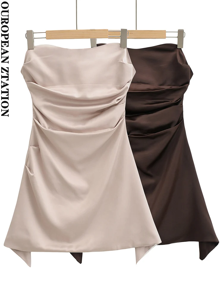 PAILETE Women 2022fashion pleated satin party mini dress vintage off the shoulder backless elastic female dresses vestidos mujer
PAILETE Women 2022fashion pleated satin party mini dress vintage off the shoulder backless elastic female dresses vestidos mujer