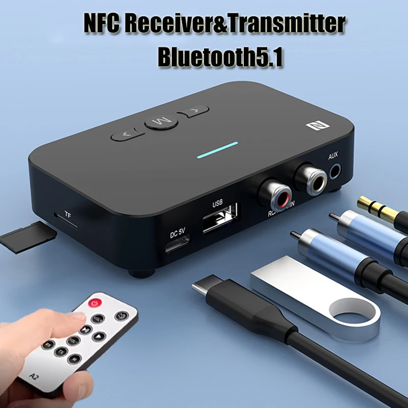 NFC Bluetooth 5.1 Receiver Transmitter 3.5 mm AUX RCA Lossless Music Player TF Card USB MP3 Player Wireless Audio Adapter Pair 2
NFC Bluetooth 5.1 Receiver Transmitter 3.5 mm AUX RCA Lossless Music Player TF Card USB MP3 Player Wireless Audio Adapter Pair 2