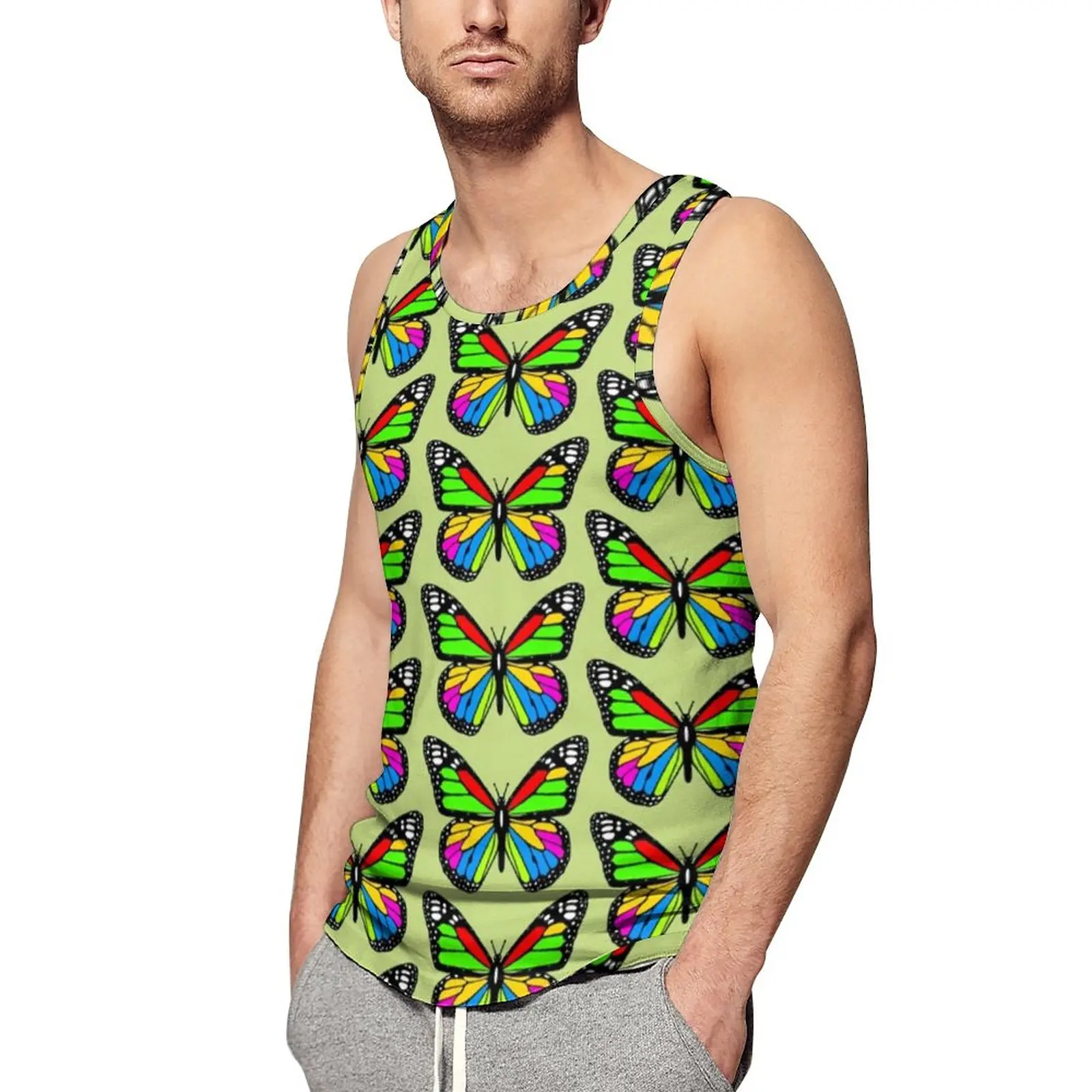 Colorful Butterfly Print Tank Top Men Cute Animal Tops Beach Graphic Training Streetwear Oversized Sleeveless Shirts
Colorful Butterfly Print Tank Top Men Cute Animal Tops Beach Graphic Training Streetwear Oversized Sleeveless Shirts