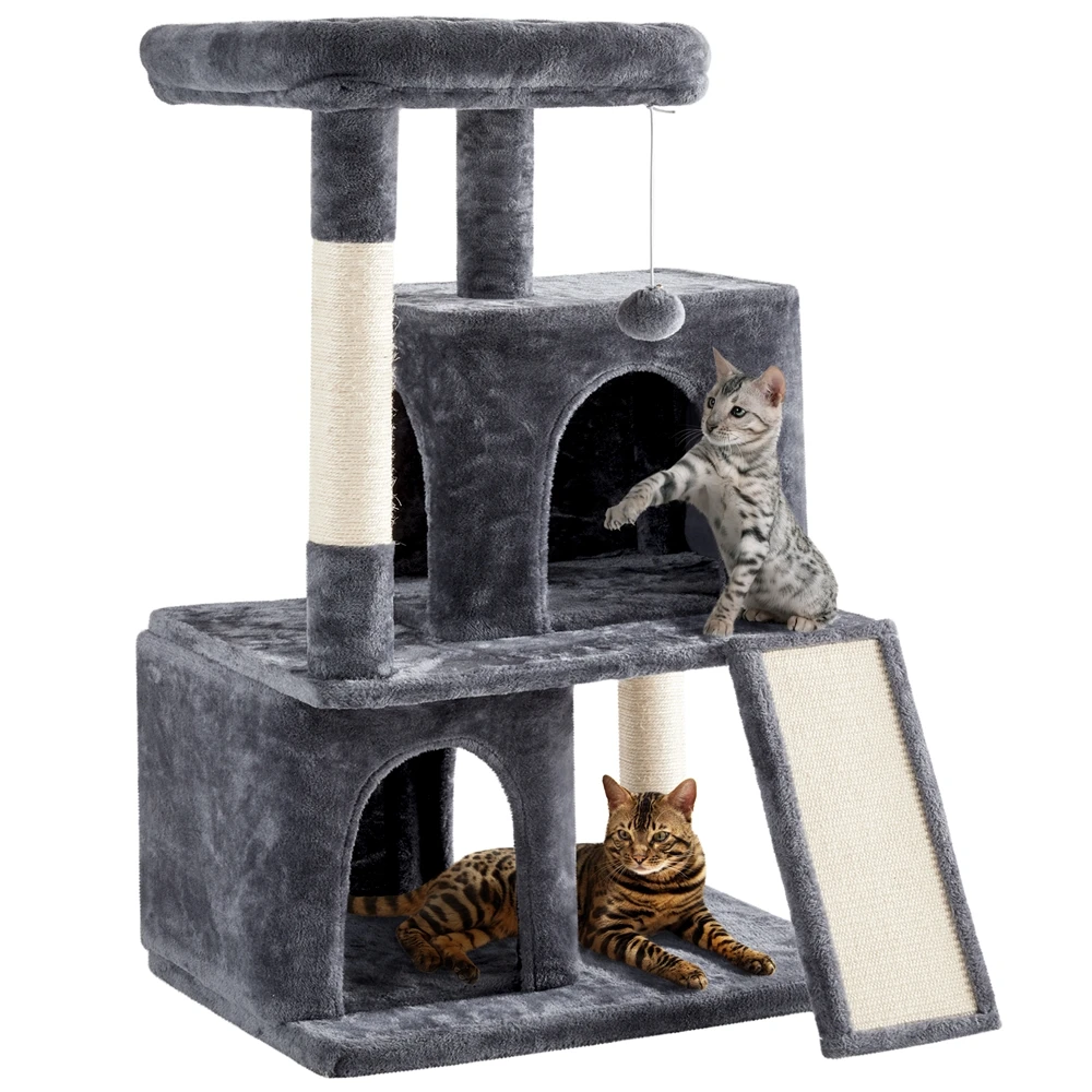 Free Shipping Plush Cat Tree with Scratching Posts for Small and Medium Cats Dark Gray
Free Shipping Plush Cat Tree with Scratching Posts for Small and Medium Cats Dark Gray