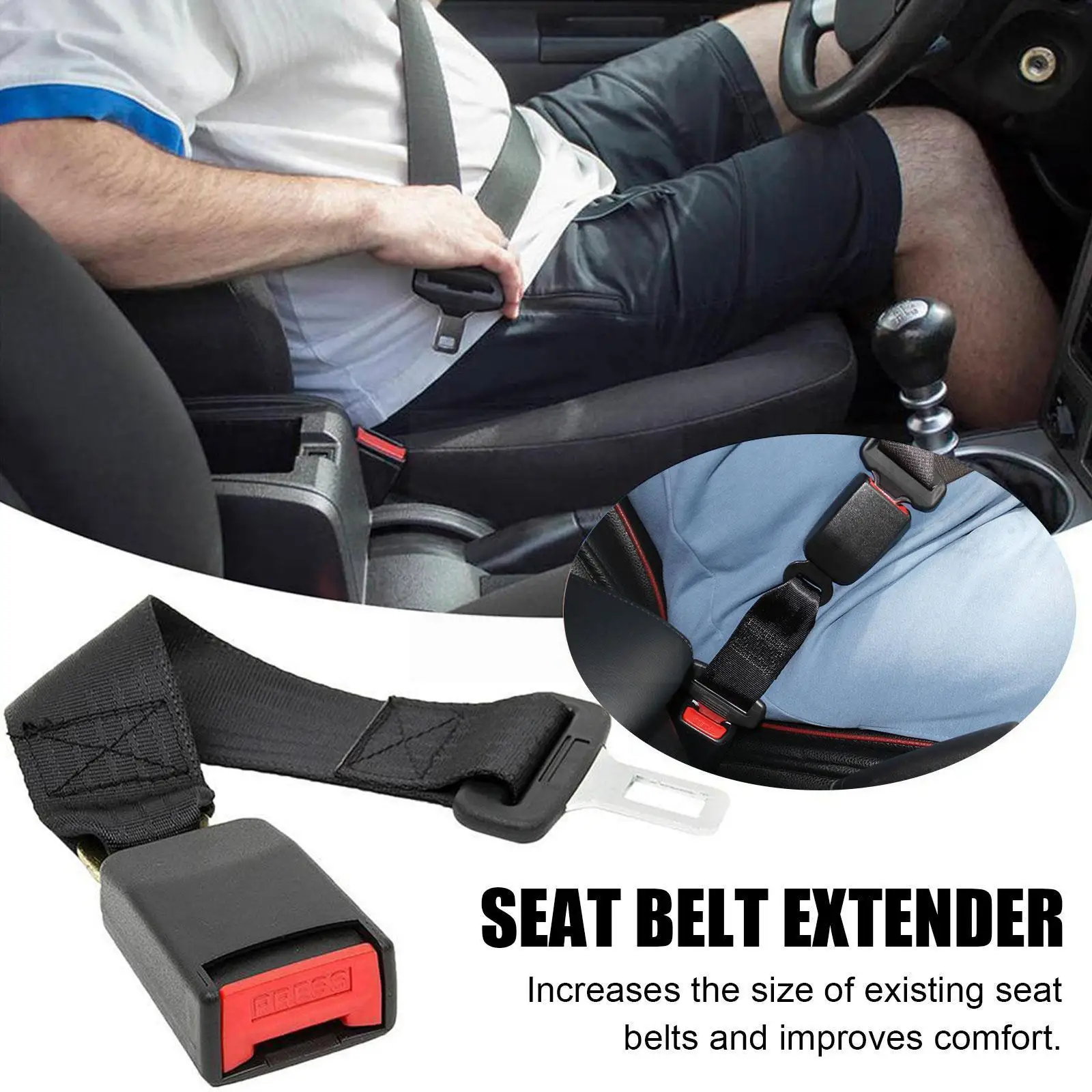 Belt Strap Tension Adjuster Car Belt Safety Belt Long-lasting Auto Safety Black Extender -22mm Buckle Belt Wit J4o2
Belt Strap Tension Adjuster Car Belt Safety Belt Long-lasting Auto Safety Black Extender -22mm Buckle Belt Wit J4o2