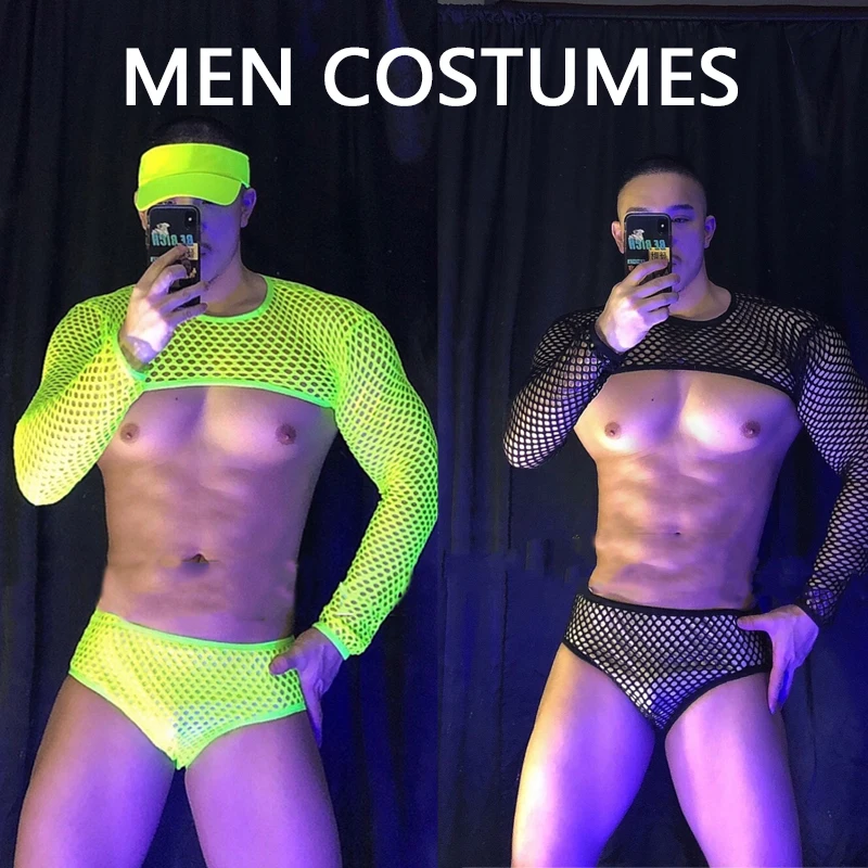 Men Fluorescent Mesh Top Briefs Muscle Man Gogo Costume Sexy Pole Dance Clothing Nightclub Ds Dj Stage Solo Rave Outfit XS2132 
Men Fluorescent Mesh Top Briefs Muscle Man Gogo Costume Sexy Pole Dance Clothing Nightclub Ds Dj Stage Solo Rave Outfit XS2132