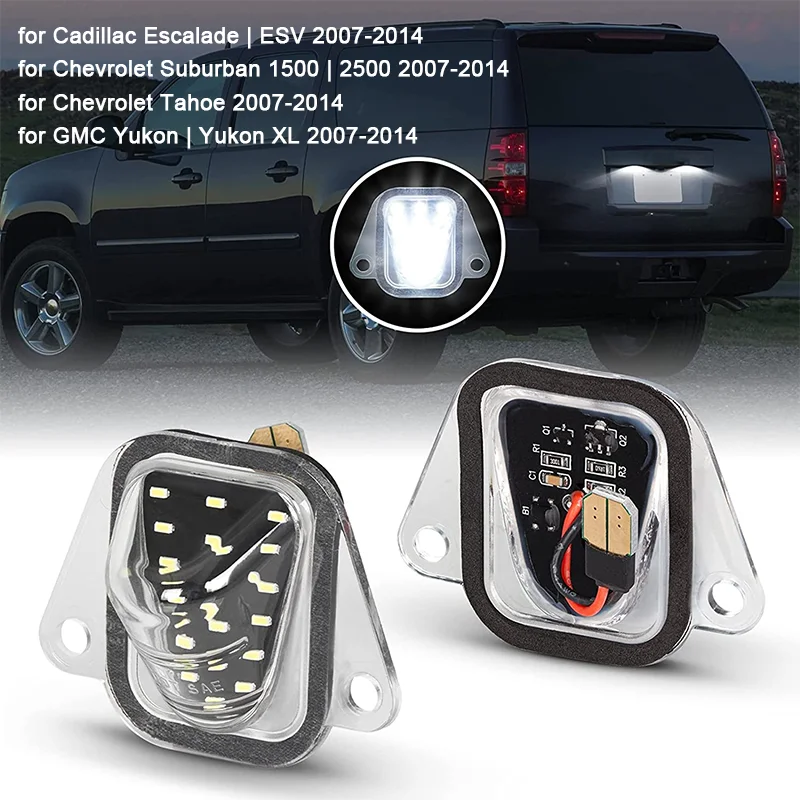 2pcs Car LED Rear License Plate Light for Cadillac Suburban 1500 2500 Chevrolet Tahoe GMC Yukon 2007-2014
2pcs Car LED Rear License Plate Light for Cadillac Suburban 1500 2500 Chevrolet Tahoe GMC Yukon 2007-2014
