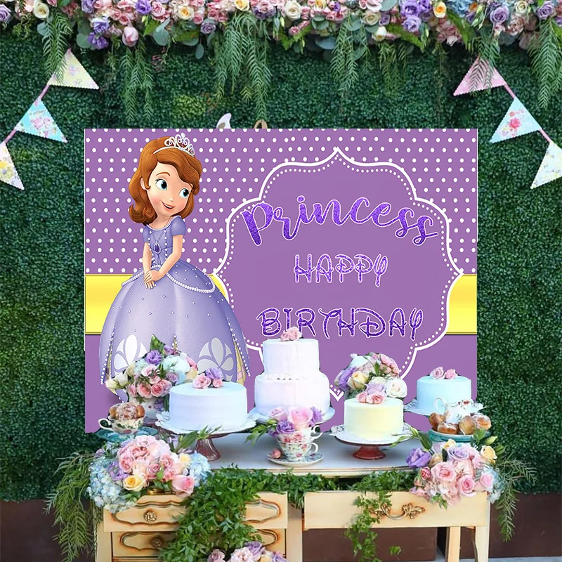 Disney Cartoon Cute White Dots Purple Glitter Photo Backdrop Little Princess Sofia Birthday Party Decoration Backgrounds Banner
Disney Cartoon Cute White Dots Purple Glitter Photo Backdrop Little Princess Sofia Birthday Party Decoration Backgrounds Banner