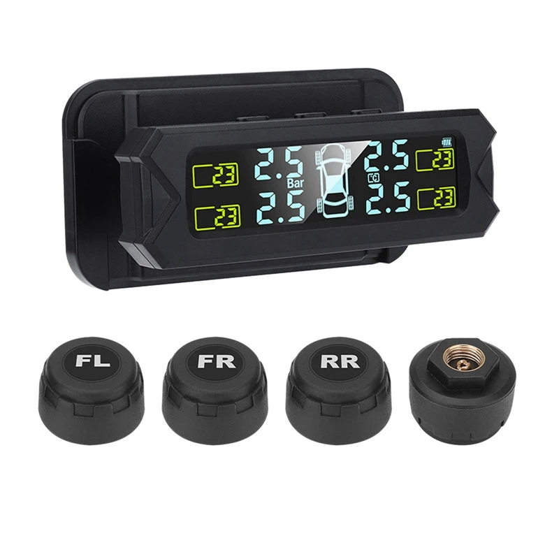 USB Solar Power Tire Pressure Monitoring System Wireless Car TPMS LCD Display Pressure Alarm With External Sensor
USB Solar Power Tire Pressure Monitoring System Wireless Car TPMS LCD Display Pressure Alarm With External Sensor