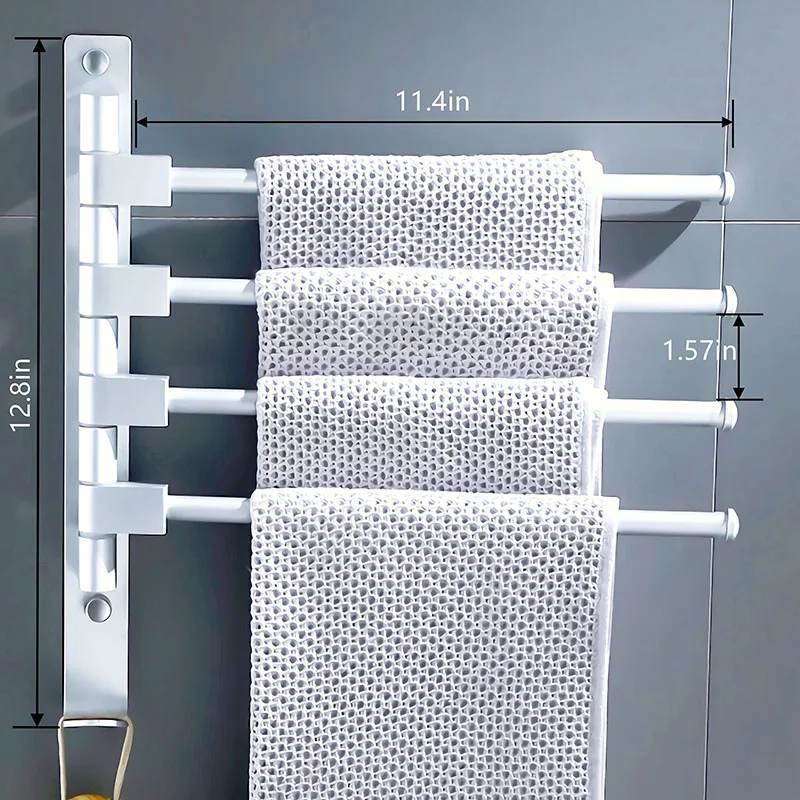 Bathroom Towel Rack Rotatable Towel Holder Space Aluminum 2/3/4/5-Bar Towel Hanger Kitchen Shelf Paper Hanging Wall Mounted
Bathroom Towel Rack Rotatable Towel Holder Space Aluminum 2/3/4/5-Bar Towel Hanger Kitchen Shelf Paper Hanging Wall Mounted