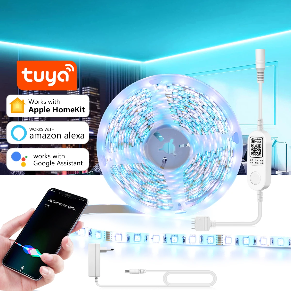 Светодиодная лента Tuya Smart Life Apple Homekit, Водонепроницаемая LED лампа с поддержкой Wi-Fi, RGBW, RGBWW, 12 В, 5 м, светильник мА с Siri, Alexa, Google Home
Светодиодная лента Tuya Smart Life Apple Homekit, Водонепроницаемая LED лампа с поддержкой Wi-Fi, RGBW, RGBWW, 12 В, 5 м, светильник мА с Siri, Alexa, Google Home